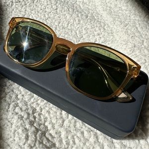 Tracksmith|Article One ‘The Charles’ Yellow Sunglasses and Case Made in Italy